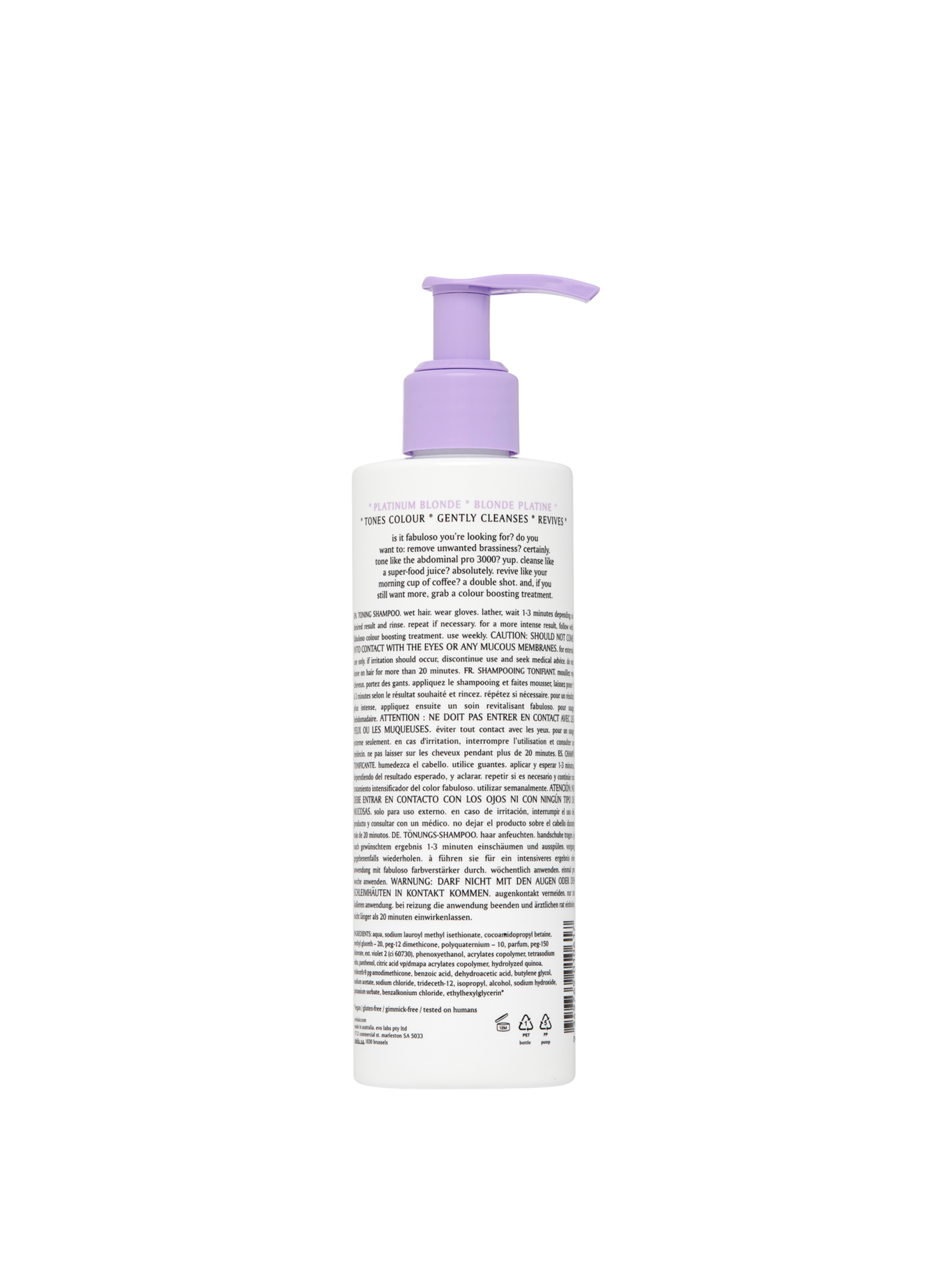 EVO Fabuloso Shampooing Tonifiant neutralisant de reflets - 250 ml