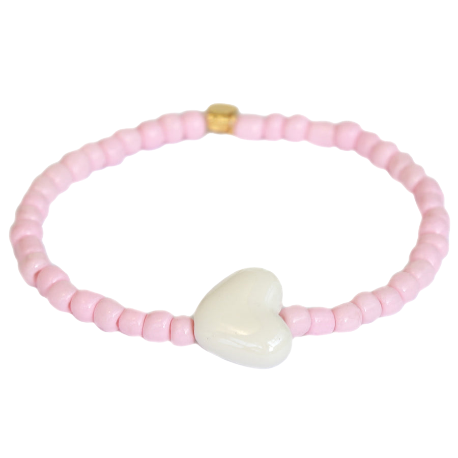 BRACELET PIERRE COEUR ROSE