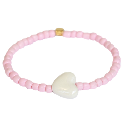 BRACELET PIERRE COEUR ROSE