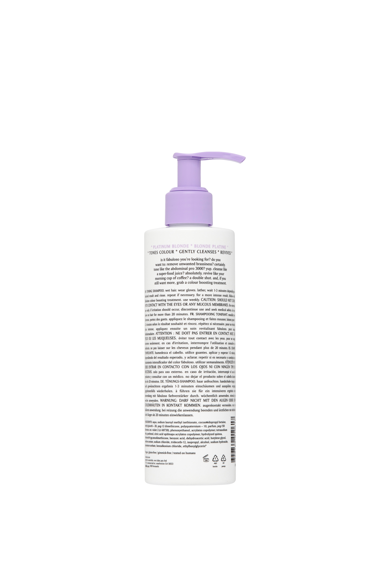 EVO Fabuloso Shampooing Tonifiant neutralisant de reflets - 250 ml